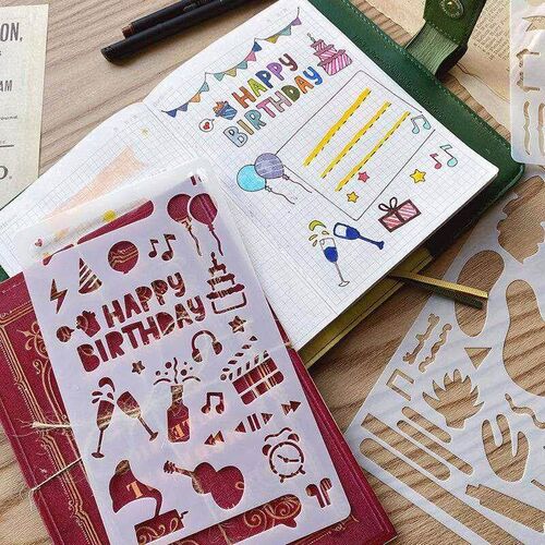 NEW Plastic Reusable Bullet Stencils for Painting DIY Scrapb