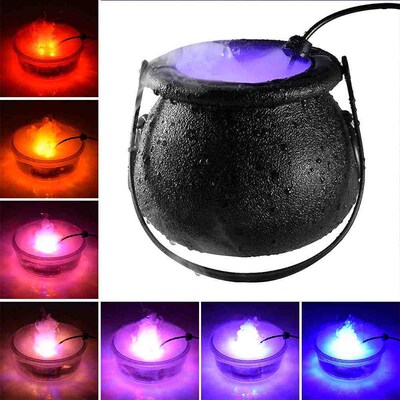 Halloween Witch Pot Mist Maker Fogger,Witch Cauldron Fog Mak