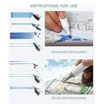 18 - 120 Colors Alcohol Felt Markers Pens Dual Tip Permanent