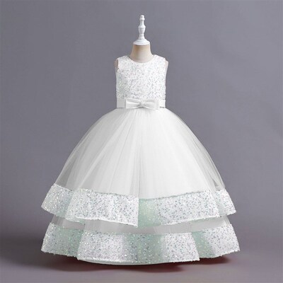Childrens Dress Sequins Childrens Dress Bow Princess Dress