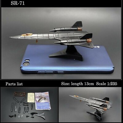 4D Assembly Airplane Helicopter Model SR-71 AH-64 F-16 F-22