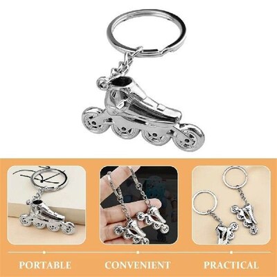 Roller Skate Keychain Skating Gift Mini Scroll Wheel Zinc