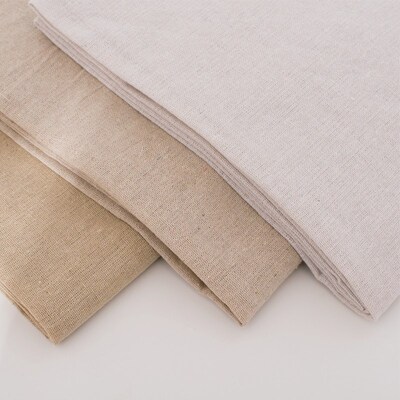 50x155cm Raw Cloth Faux Linen Cotton Fabric Rough Solid Line