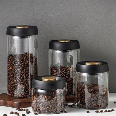 Coffee Beans Glass Airtight Container Store Beans In Style