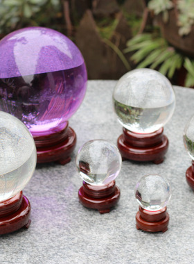 水晶球底座支架人造木底座水晶球大小木底座底托可放-20厘米球