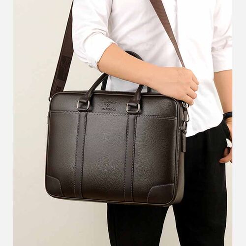 Mens Tote Bag PU Leather Briefcase Male Laptop Bags for Men