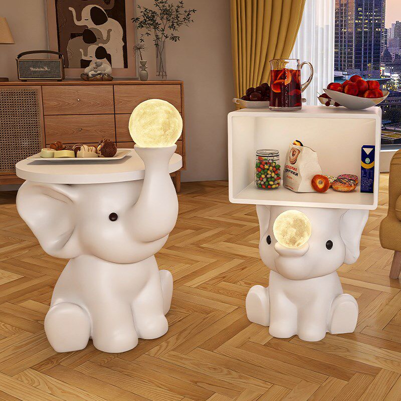 大象落地灯床头柜一体客厅卧室儿童房沙发边几摆件乔迁新居装饰品,家居饰品,落地摆件,淘宝优惠券,粉丝福利购,淘宝优惠卷
