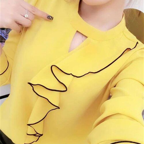 Women Spring Summer Style Chiffon Blouses Shirts Lady Casual