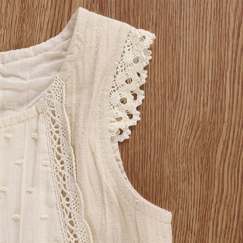 2 Pcs Babys Summer Suit Sleeveless Lace Vest Top Layered H