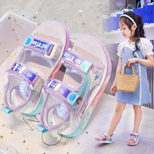 Girls sandals summer new style soft sole princess shoes fas