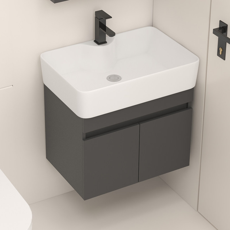 小户型实木浴室柜吊柜陶瓷窄长洗手洗脸盆小尺寸洗漱台/