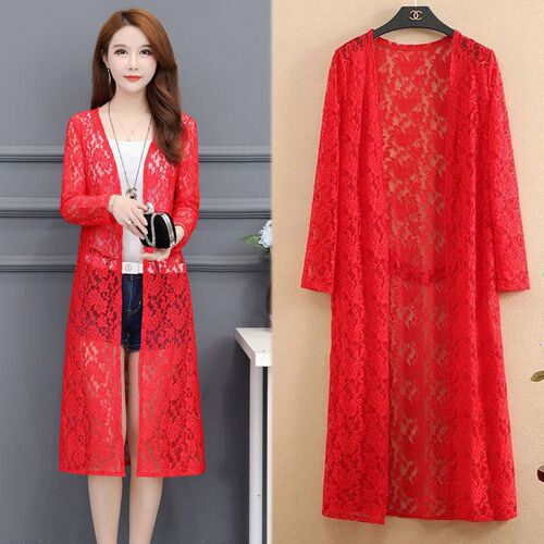 Women Long Shirts&Blouses Lace Shirts Open Stitch Blouse