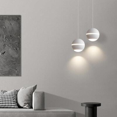 极简头小灯代简约奶油风灯饰垂线现北欧ins4034房间吊卧室床球形