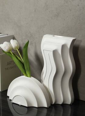北欧白色陶瓷花子瓶花客厅创意简约桌面器装饰插玄关柜软装DIJ摆