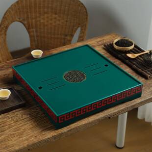 国潮茶盘家用茶简约方空形托盘排水中式 CT40茶台茶镂具泡茶托