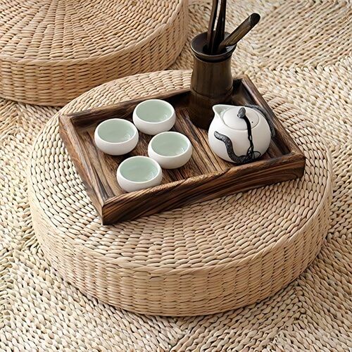 Temu Straw Futon Cushion Bay Window Cushion Round Japanese S