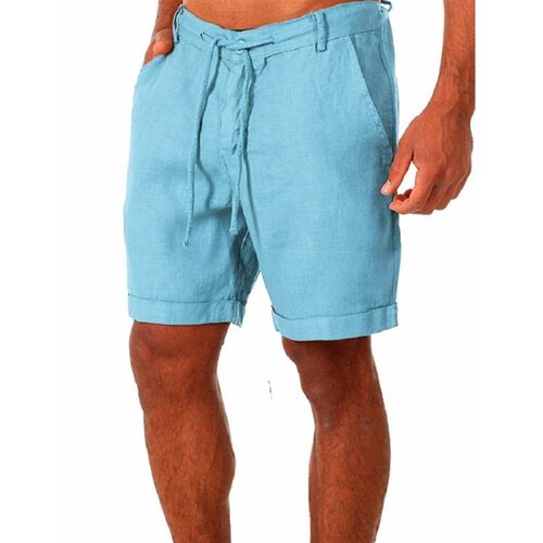 KB 2023 New Mens Cotton Linen shorts Pants Male Summer Brea