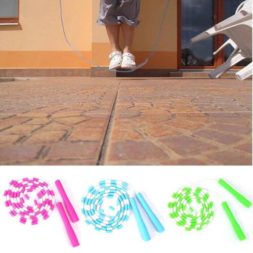Soft Beaded Jump Rope Non-Slip Handle Adjustable Tangle-Free
