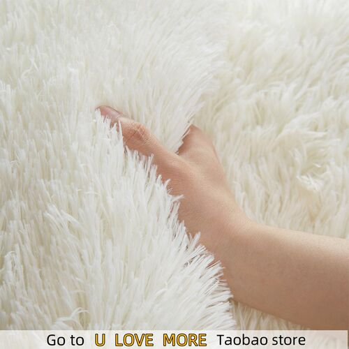 Plush Carpet Suitable For Living Room White Soft Fluffy Carp