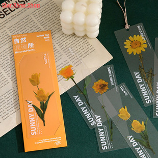 set pcs flower Natural leaves Plant Bookmark PVC Series