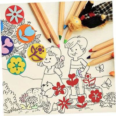 6Pcs/bag Foam Stamps for Painting Cute Animal Smile Face Pai