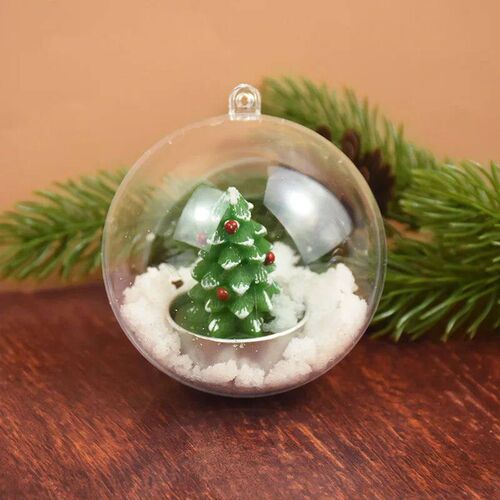4-10CM Christmas Transparent Ball Plastic Fillable Bauble Xm