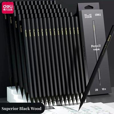 Black Wood Graphite Pencil Set HB 2B Black Lead Office Writi