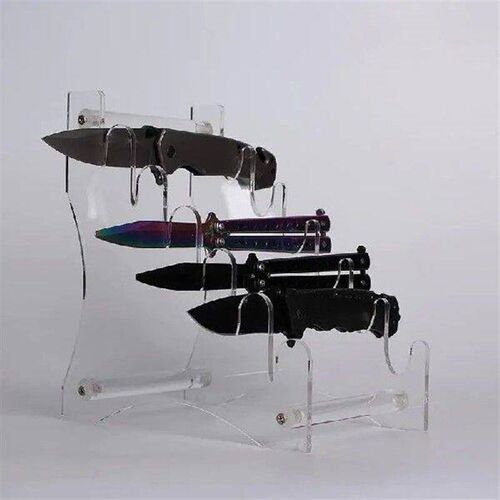 Small Knife Display Stand Clear Acrylic Cutlery B
