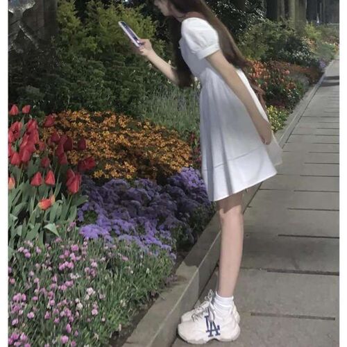 Academy-style White Summer New Womens Dress Short-sleeved S
