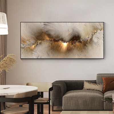 Grey Yellow Cloud Abstract Art Oil Painting Posters And Prin