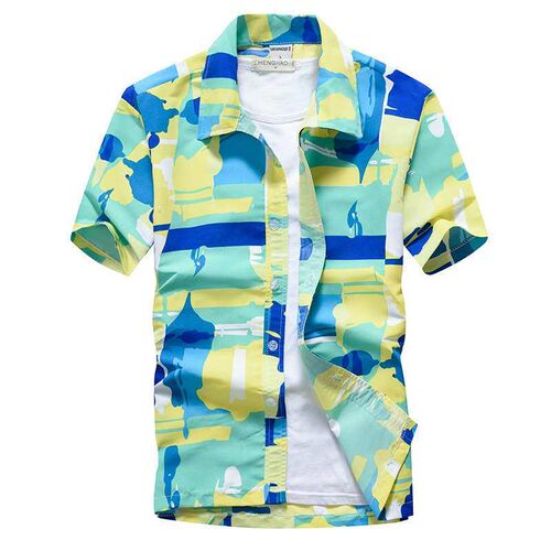 Summer Half Sleeve Shirt Mens Loose Beach Flower Shirt Hawa