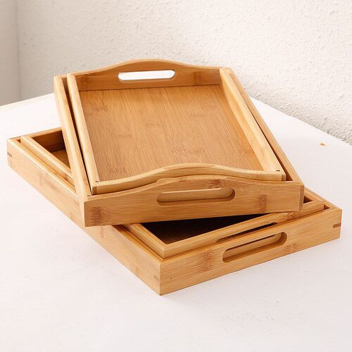 Bamboo Wood Tray Home Solid Wood Rectangular Tea Tray Water