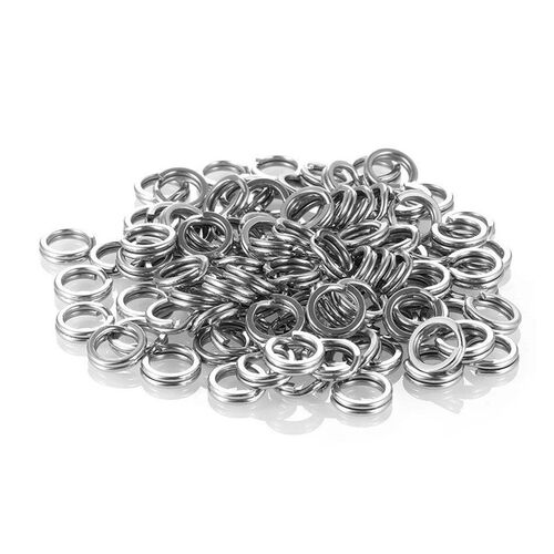 100 Pieces/Bag Stainless Steel Split Ring Heavy Duty Fishing
