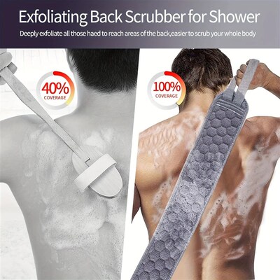 Exfoliating Body Scrubber Set - Includes Back Scrubber, Bath