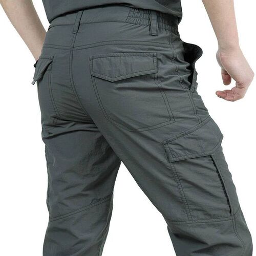 Mens Summer Tactical Cargo Pants Lightweight Casual Waterpr