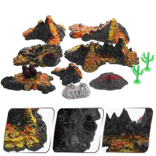10 Pcs Simulation Volcano Model Toys for Teens Micro