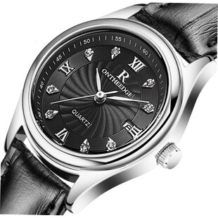 Watches Men Leather Date Quartz Wrist Watch Male Female