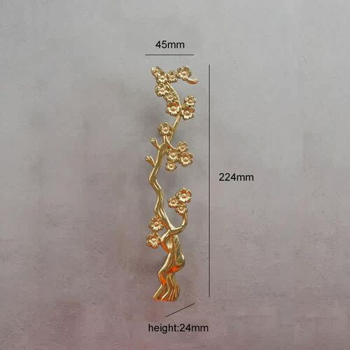 1Pc Antique Brass Plum Blossom Branch Shape Handle Wardrobe