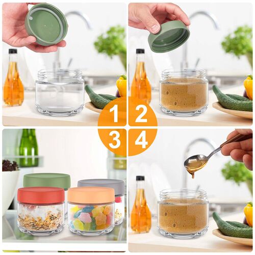 3/500ML Overnight Oats Jars Milk Fruit Salad Food Storage Co