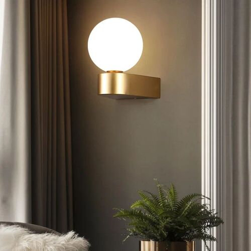 Minimalist LED Wall Lamp for Bedside Bedroom Indoor Glass Ba