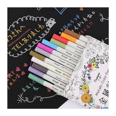 12 Colors Metallic Marker Pen Medium Point Metallic Markers