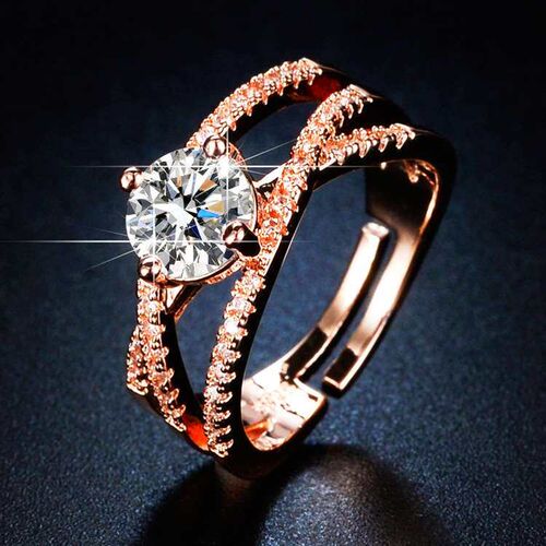 1 karat imitatoon moissanite ring platinum plated three gene