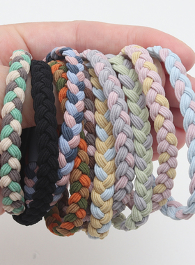 10pcs rendy Girls Braided Elastic Hair Rubber Bands Women Ha