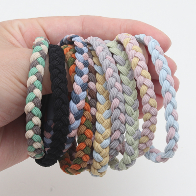 10pcs rendy Girls Braided Elastic Hair Rubber Bands Women Ha
