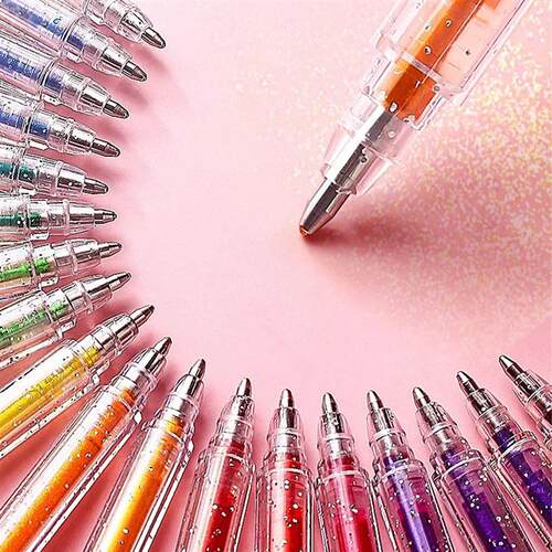 8/12/18 Color Glitter Gel Pen 1.0mm Metal Glitter Color Ball