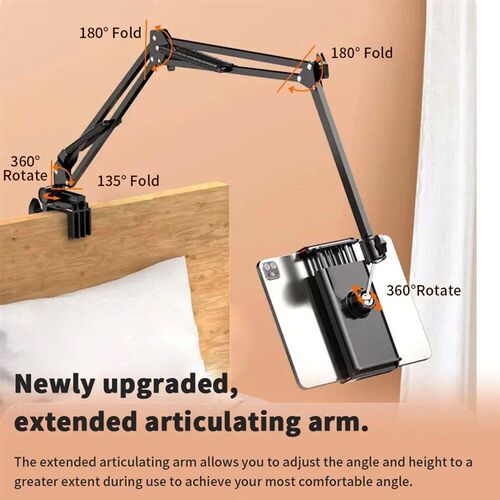 Tablet Holder for Bed with 90cm Metal Arm 360 Rotating Bed