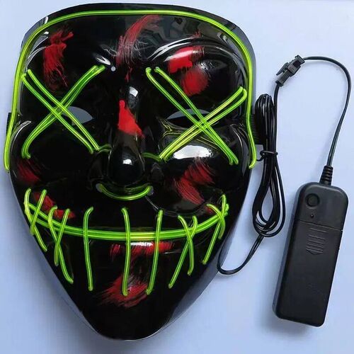 1 Pcs Neon Light Led Bright Toy Mask Black V-shaped Luminous