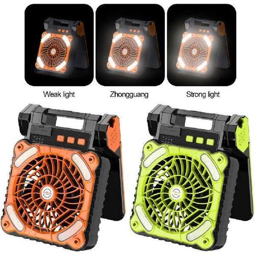 7800mAh Camping Fan with LED Light Timing Solar Powered