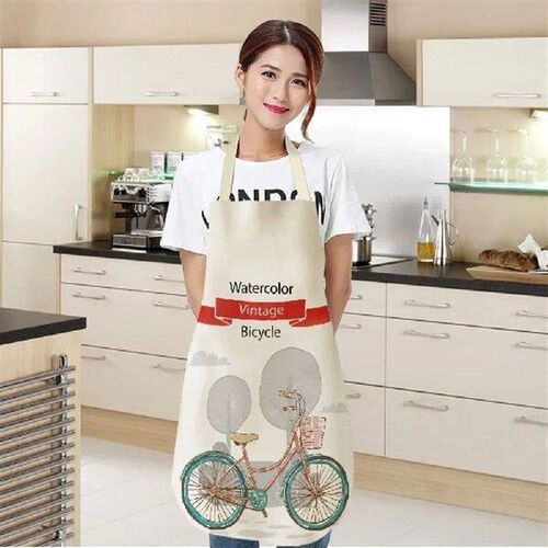 Funny Fruit Bike Pattern Kitchen Apron Women Adult Children