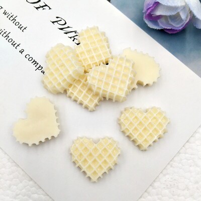 10pcs/lot  Food Cabochon Cute Resin Heart-Shaped Biscuit  Fl